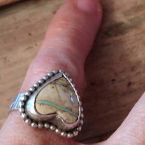 Sterling Silver and Royston Ribbon Turquoise Ring